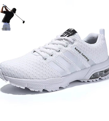 Men Air Cushion Golfing Shoes Breathable All Seasons Outdoor Golfing Exercise Sneakers Large Size 39-46 Male Leisure Golf Shoes