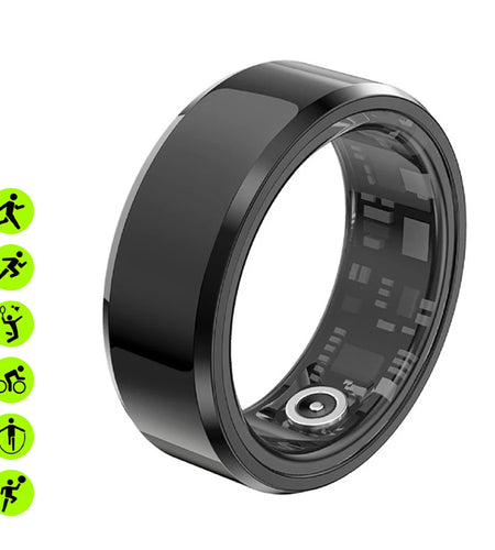 Smart Ring Fitness Heart Rate Tracker Titanium Steel Shell IP68&3ATM Waterproof Multi-Sport Modes Sleep Monitoring Rings