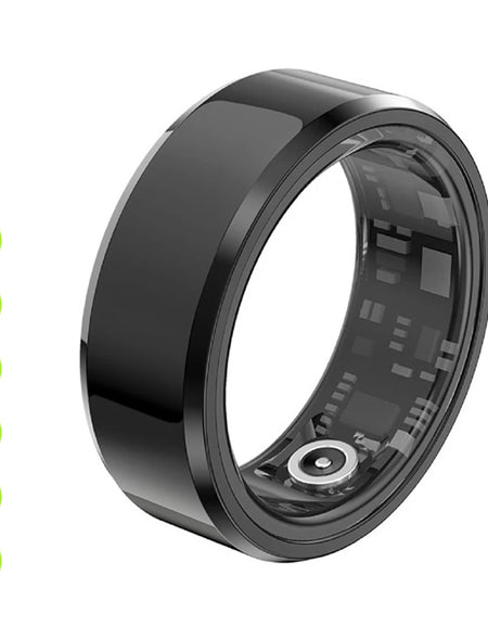 Smart Ring Fitness Heart Rate Tracker Titanium Steel Shell IP68&3ATM Waterproof Multi-Sport Modes Sleep Monitoring Rings