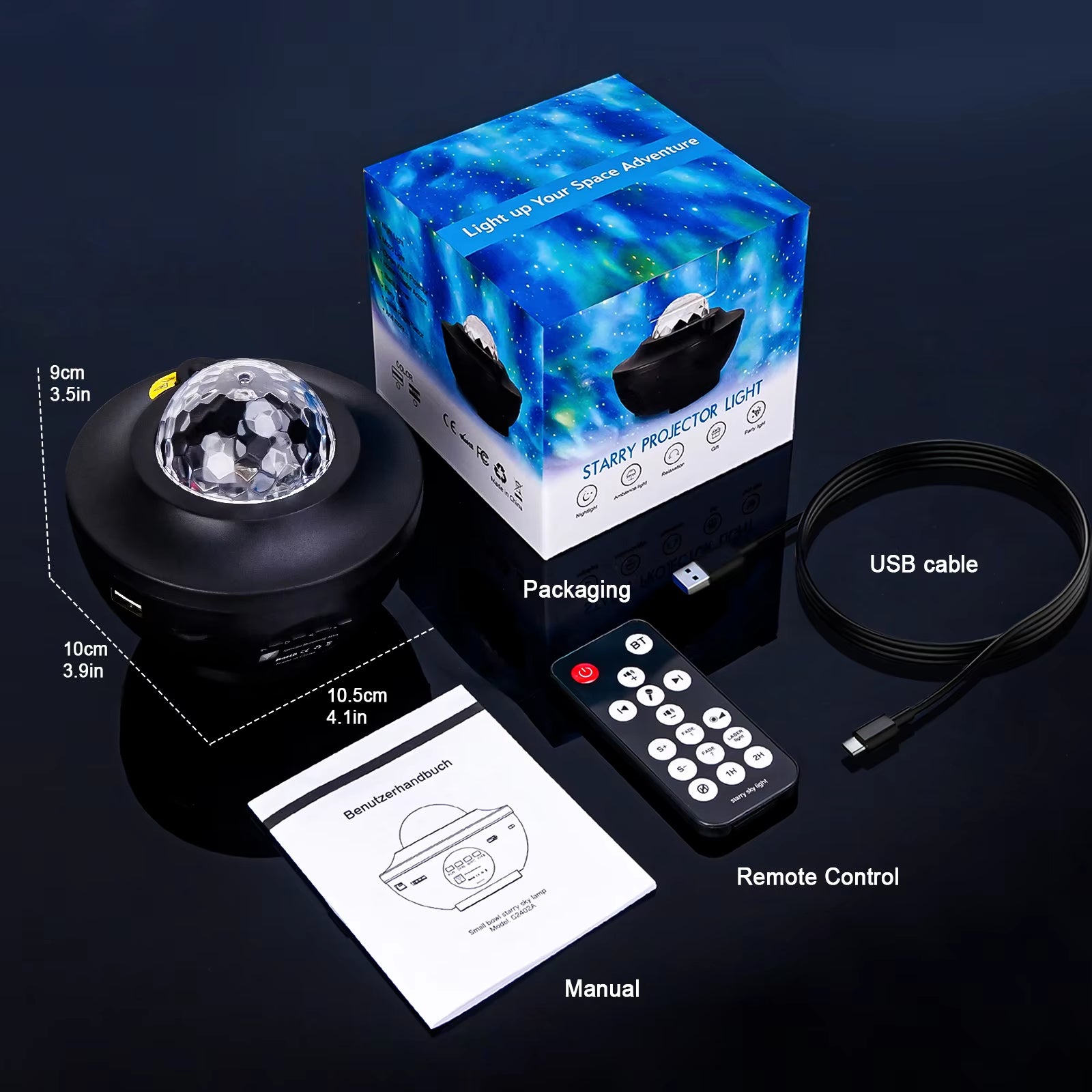 Starry Projector Galaxy Night Light Child Bluetooth USB Music Player Star Nightlight Romantic Ocean Projector Night Lamp Gifts