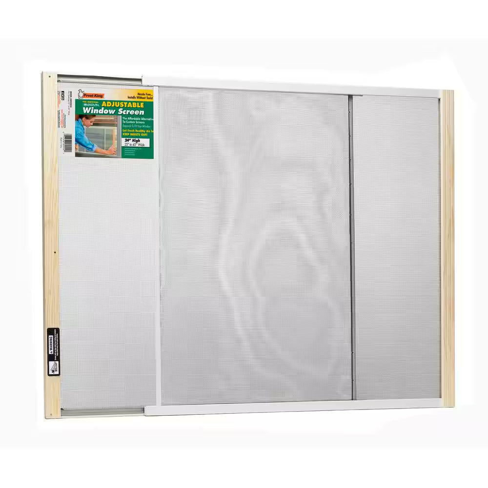 45 In. X 24 In. Adjustable Wood Frame Window Screen