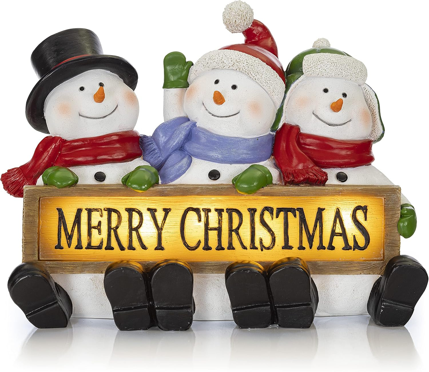 Christmas Gnome Decor Figurines Resin, Gnome Lighted Decorations Indoor Decor Christmas Gnomes LED Holiday Light up Indoor Festive Fiber Optic for Christmas Table Decorations