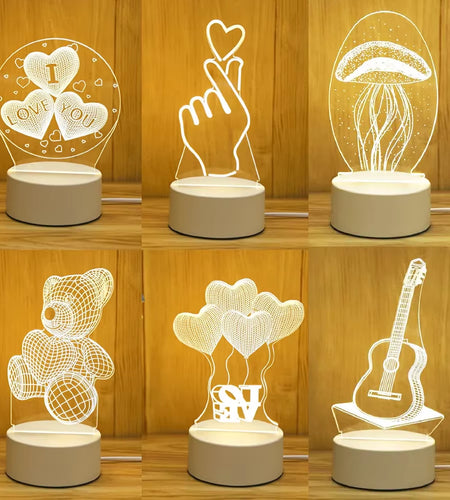 Romantic Love 3D Acrylic Led Lamp for Home Children'S Night Light Table Lamp Birthday Party Decor Valentine'S Day Bedsid