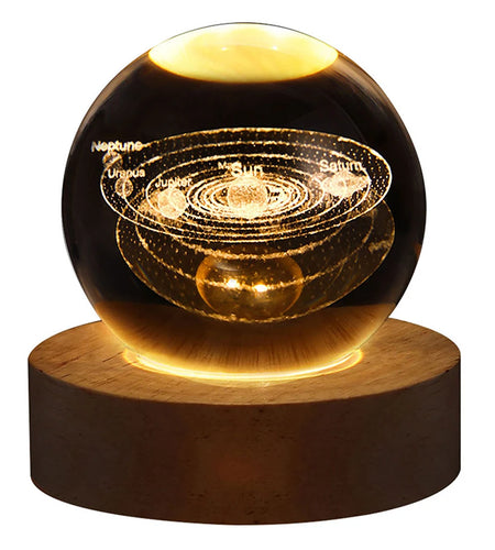 Crystal Ball Night Lights Glowing Planet Galaxy Astronaut 3D Moon Table Lamp USB Atmosphere Lamp Tabletop Decorations Kid Gifts
