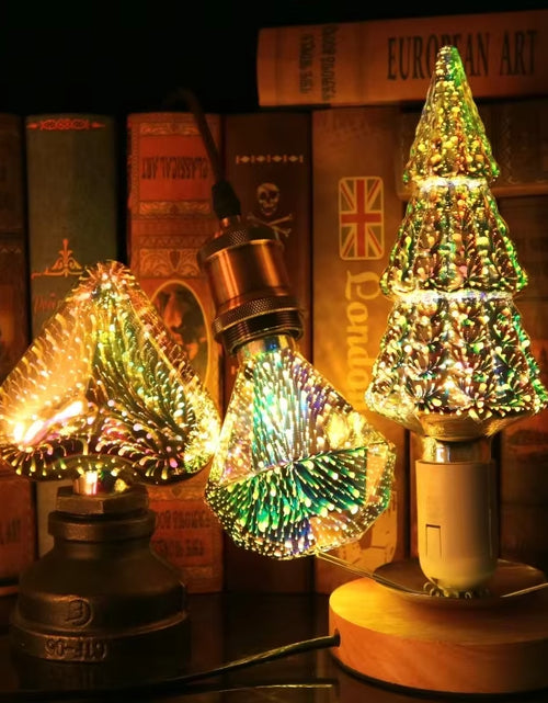 Load image into Gallery viewer, 3D Decoration LED Bulb E27 6W 85-265V Vintage Edison Light Bulb Star Fireworks Lamp Holiday Night Light Novelty Christmas Tree

