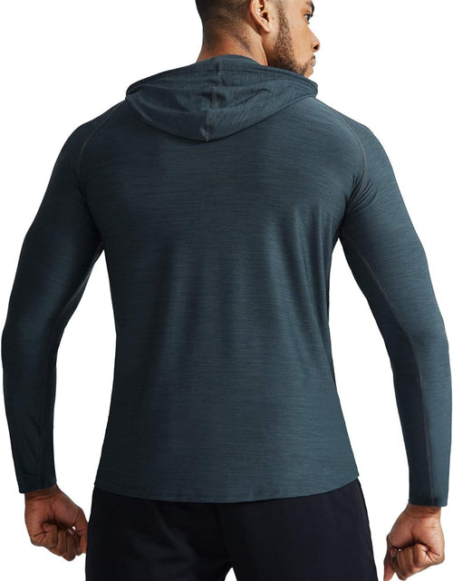 Load image into Gallery viewer, Men&#39;S Dry Fit Athletic Workout Running Shirts Long Sleeve with Hoods
