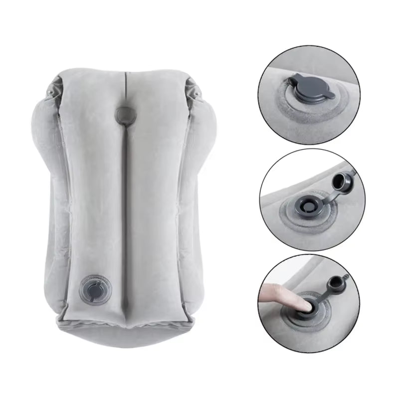 Upgraded Inflatable Air Cushion Travel Pillow Headrest Chin Support Cushions for Airplane Plane Car Office Rest Neck Nap Pillows