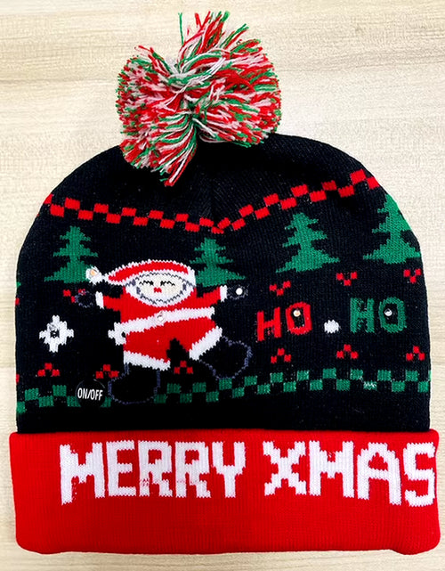 Load image into Gallery viewer, New Style! LED Christmas Hat Beanie Light up Illuminate Warm Hat 48 Patterns New Year Snowman Sweater Hat Christmas Decorations
