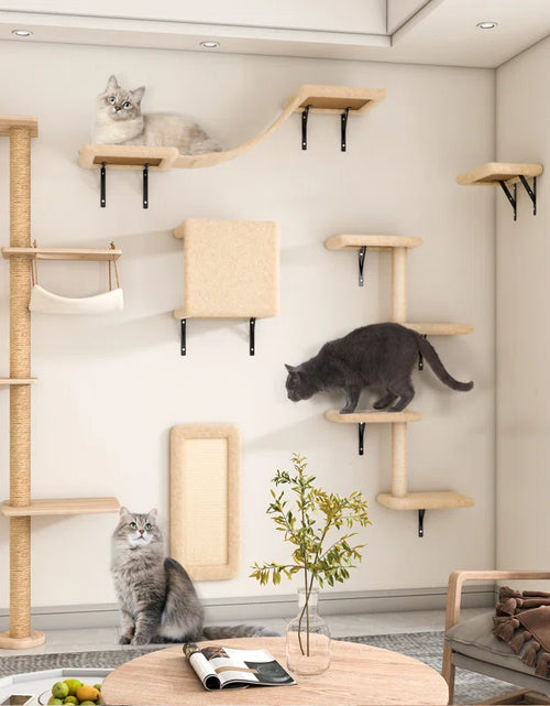 Load image into Gallery viewer, Damyanti Wall-Mounted Cat Tree Shelved 6 Pcs Climbing Center
