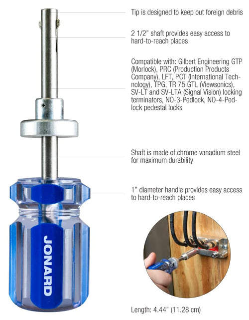 Load image into Gallery viewer, Jonard TT-4 Terminator Tool with 2-1/2&quot; Shaft, 4-1/2&quot; Length
