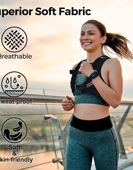 Weighted Vest with Ankle/Wrist Weights 6Lbs-30Lbs Body Weight Vest with Reflective Stripe, Size-Adjustable Workout Equipment for Strength Training, Walking, Jogging, Running for Men Women