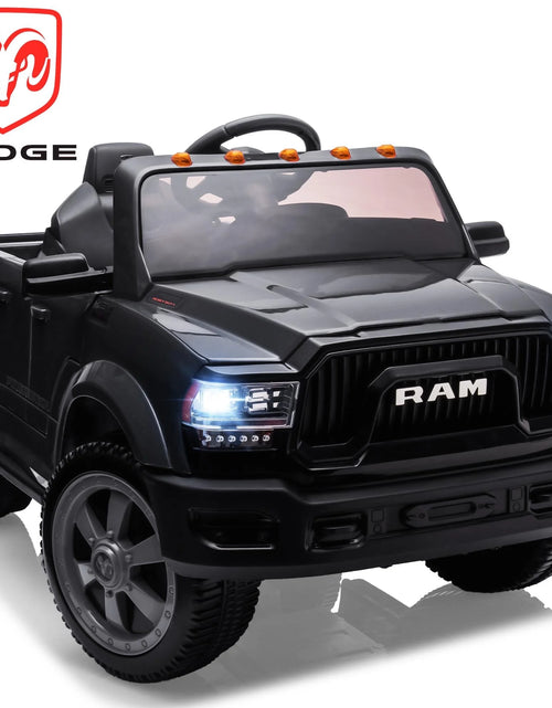 Load image into Gallery viewer, Dodge RAM Ride on Car, 12V Powered Ride on Toy with Remote Control, Rear Wheel Suspension, 5 Point Safety Belt, MP3 Player, Bluetooth, LED Lights, Electric Vehicles for 3-8 Years Boys Girls, Red
