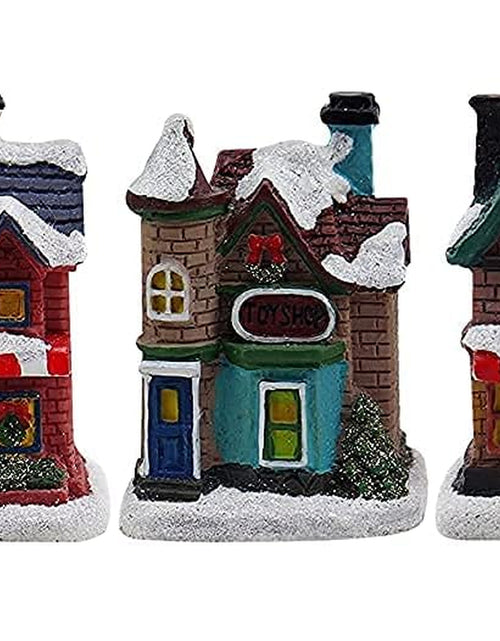 Load image into Gallery viewer, Christmas Village Set - Complete Decoration Includes Figurines and Houses - Perfect Addition to Your Christmas Indoor Decorations &amp; Snow Village Displays - Made of Resin (12 Piece Snow Village Set)
