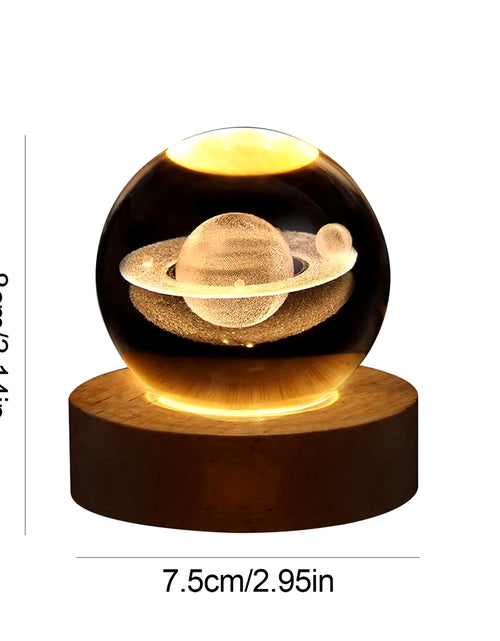 Load image into Gallery viewer, Crystal Ball Night Light 3D Moon Solar System Table Lamp LED Crystal Ball Children Friends Party Birthday Gifts Room Decor
