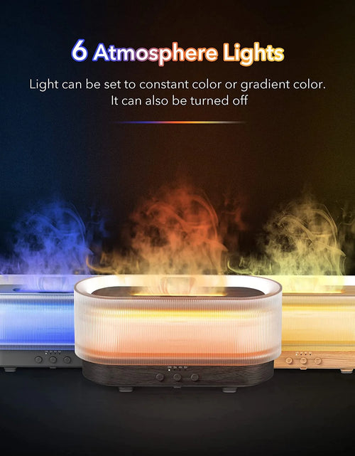 Load image into Gallery viewer, Essential Oil Diffuser for Home Bedroom, 300Ml Cool Mist Humidifier with Flame Light, 6 Colors Changed, Dark Wood Grain
