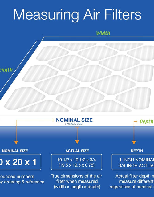 Load image into Gallery viewer, 20X20X1 MERV 12 Pleated AC Furnace Air Filters 6 Pack
