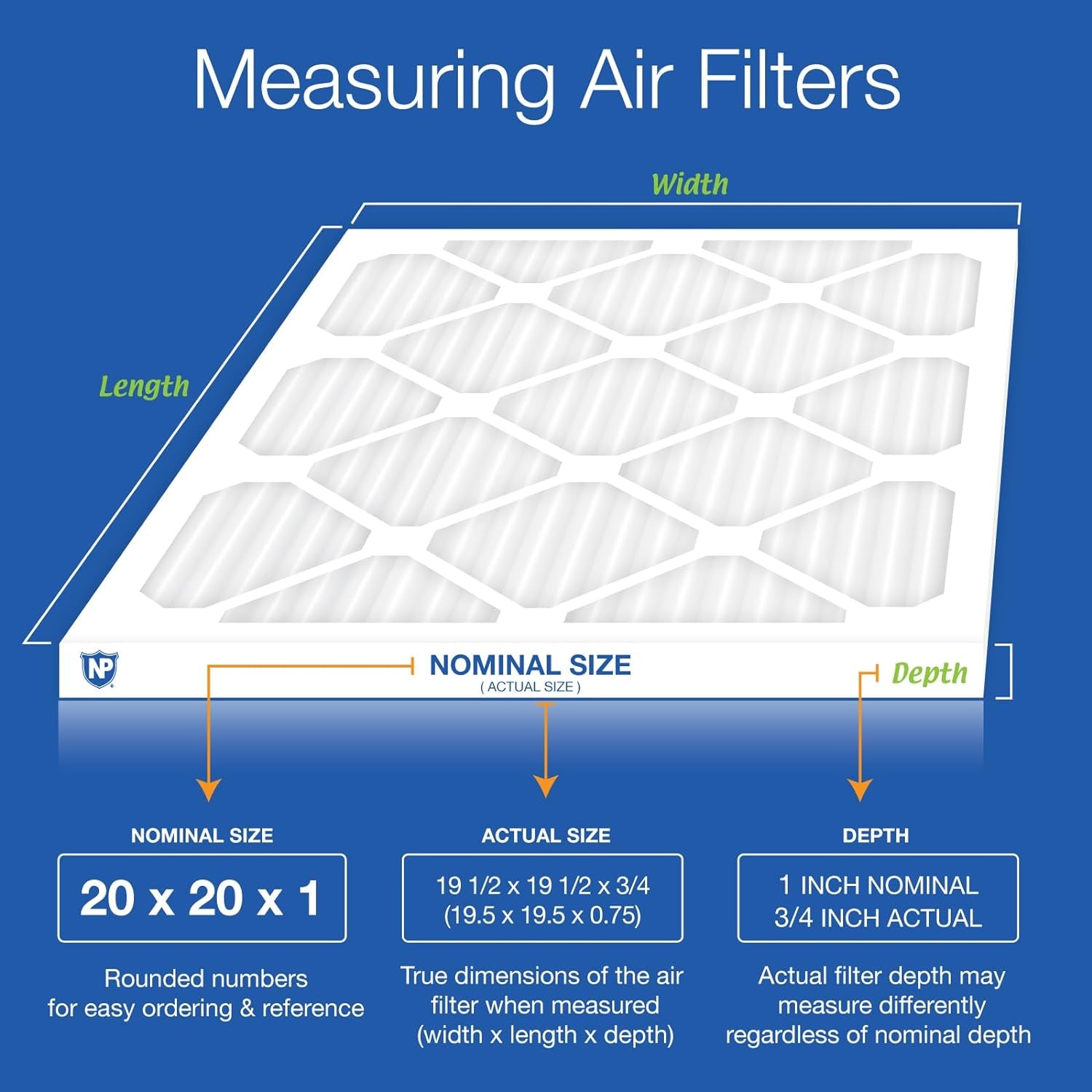 20X20X1 MERV 12 Pleated AC Furnace Air Filters 6 Pack