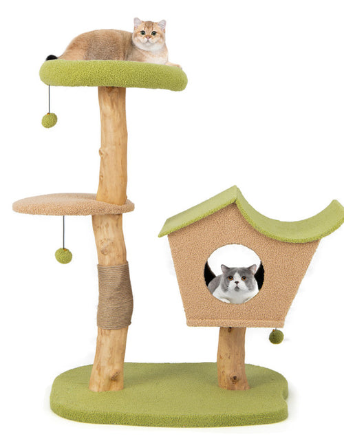 Load image into Gallery viewer, 43 Inch Wooden Cat Tree with Padded Top Perch
