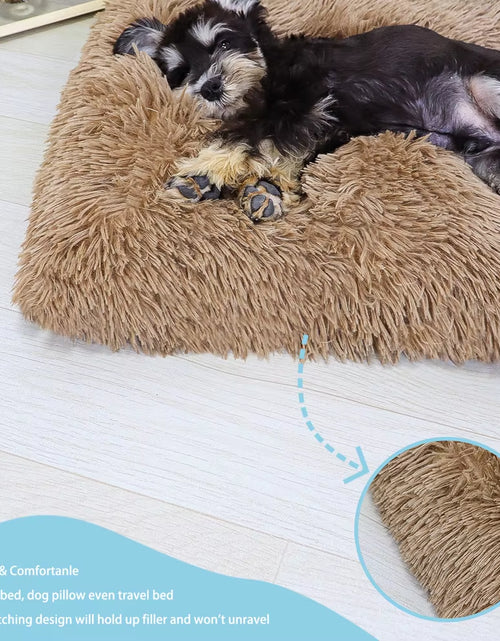 Load image into Gallery viewer, Dog Bed Pet Mat Pet Bed Washable Plush Pet Crate Bed for Dog Anti-Slip Pet Mat Bed for Cat Fluffy Comfy Pet Sleeping Mat
