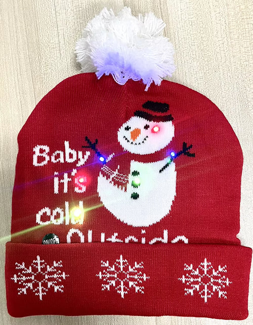 Load image into Gallery viewer, New Style! LED Christmas Hat Beanie Light up Illuminate Warm Hat 48 Patterns New Year Snowman Sweater Hat Christmas Decorations
