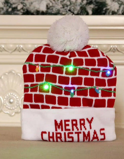 Load image into Gallery viewer, New Style! LED Christmas Hat Beanie Light up Illuminate Warm Hat 48 Patterns New Year Snowman Sweater Hat Christmas Decorations
