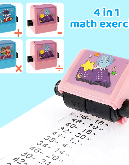 Load image into Gallery viewer, Digital Teaching Stamp Maths Learning Stamp Early Educational 1-100 Stamp Roller Multiplication Additions Subtraction Division
