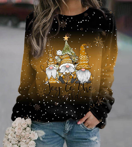 Women's Christmas Theme Printed Loose Sweatshirt
