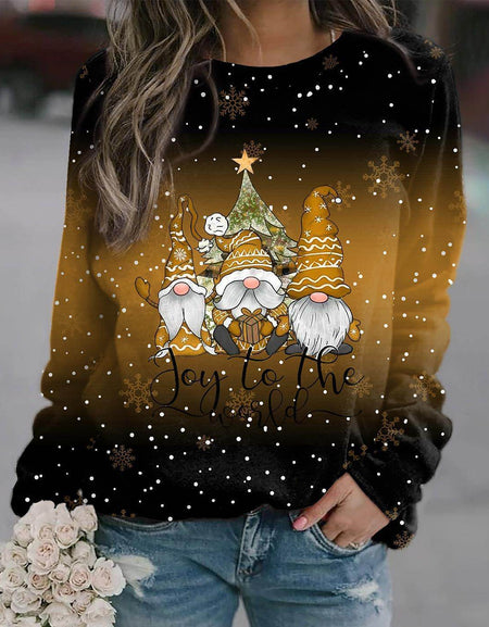Women's Christmas Theme Printed Loose Sweatshirt