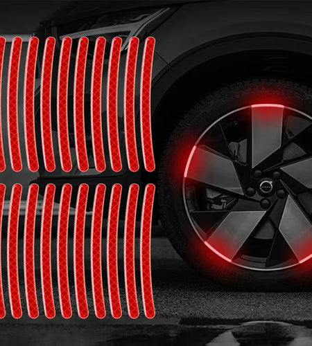 20Pcs Car Wheel Hub Reflective Sticker Tire Rim Reflective Strips Luminous for Night Driving Car Bike Motorcycle Wheel Sticker