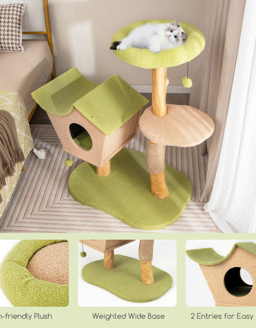 Load image into Gallery viewer, 43 Inch Wooden Cat Tree with Padded Top Perch
