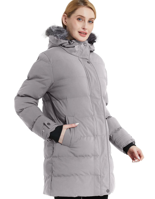 Load image into Gallery viewer, Women&#39;S plus Size Winter Coat Hooded Winter Jacket Casual Puffy Jacket Blue XL
