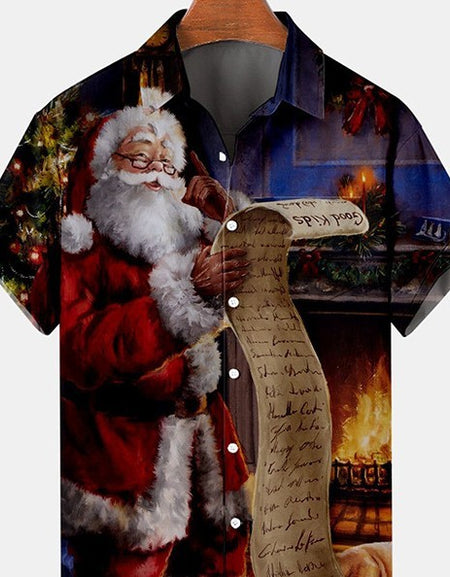 European Size 3D Christmas Printed Shirt Men