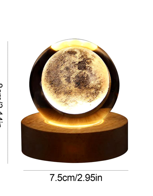 Load image into Gallery viewer, Crystal Ball Night Light 3D Moon Solar System Table Lamp LED Crystal Ball Children Friends Party Birthday Gifts Room Decor
