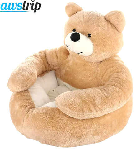Semi-Enclosed Bear Pet Dog Bed Ultra Soft Cat Bed Detachable Plush Puppy Bed Winter Warm Sleeping Bed Mat Pet Product
