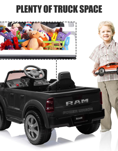 Load image into Gallery viewer, Dodge RAM Ride on Car, 12V Powered Ride on Toy with Remote Control, Rear Wheel Suspension, 5 Point Safety Belt, MP3 Player, Bluetooth, LED Lights, Electric Vehicles for 3-8 Years Boys Girls, Red
