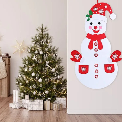 Load image into Gallery viewer, Felt Christmas Snowman Set DIY Felt Christmas Hanging Decorations
