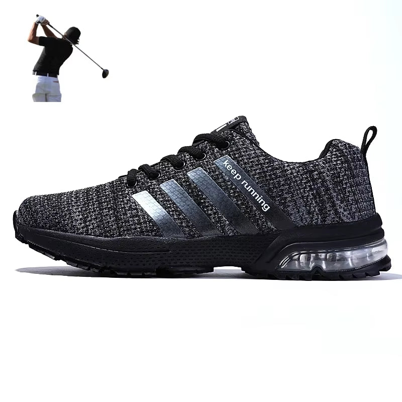 Men Air Cushion Golfing Shoes Breathable All Seasons Outdoor Golfing Exercise Sneakers Large Size 39-46 Male Leisure Golf Shoes