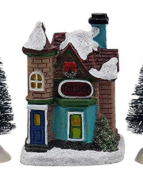 Load image into Gallery viewer, Christmas Village Set - Complete Decoration Includes Figurines and Houses - Perfect Addition to Your Christmas Indoor Decorations &amp; Snow Village Displays - Made of Resin (12 Piece Snow Village Set)
