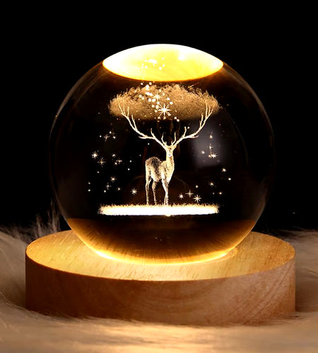 Crystal Ball Night Light 3D Moon Solar System Table Lamp LED Crystal Ball Children Friends Party Birthday Gifts Room Decor