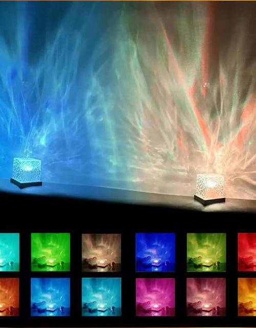 Load image into Gallery viewer, Northern Lights Cube Lamp Ocean Wave Lamp Water Projector Light Luminorthe Cube Lamp Lumena Lights Cube Bedroom Decor 16 Colors
