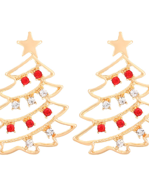 Load image into Gallery viewer, Christmas Earrings With Christmas Tree Colorful Zircon Christmas Tree Earrings  For Women Personality Earrings Party Jewelry Christmas Gift
