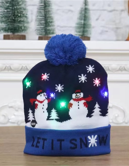 Load image into Gallery viewer, New Style! LED Christmas Hat Beanie Light up Illuminate Warm Hat 48 Patterns New Year Snowman Sweater Hat Christmas Decorations
