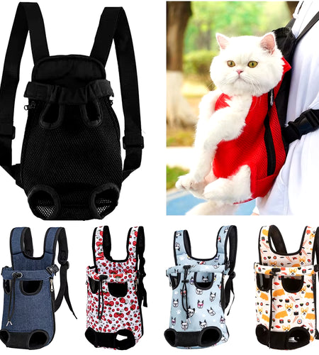 Adjustable Cat Carrier Bag Pet Double Shoulder Backpack Portable Bag Outdoor Travel Camping Hiking Cat Bag Dog Bag